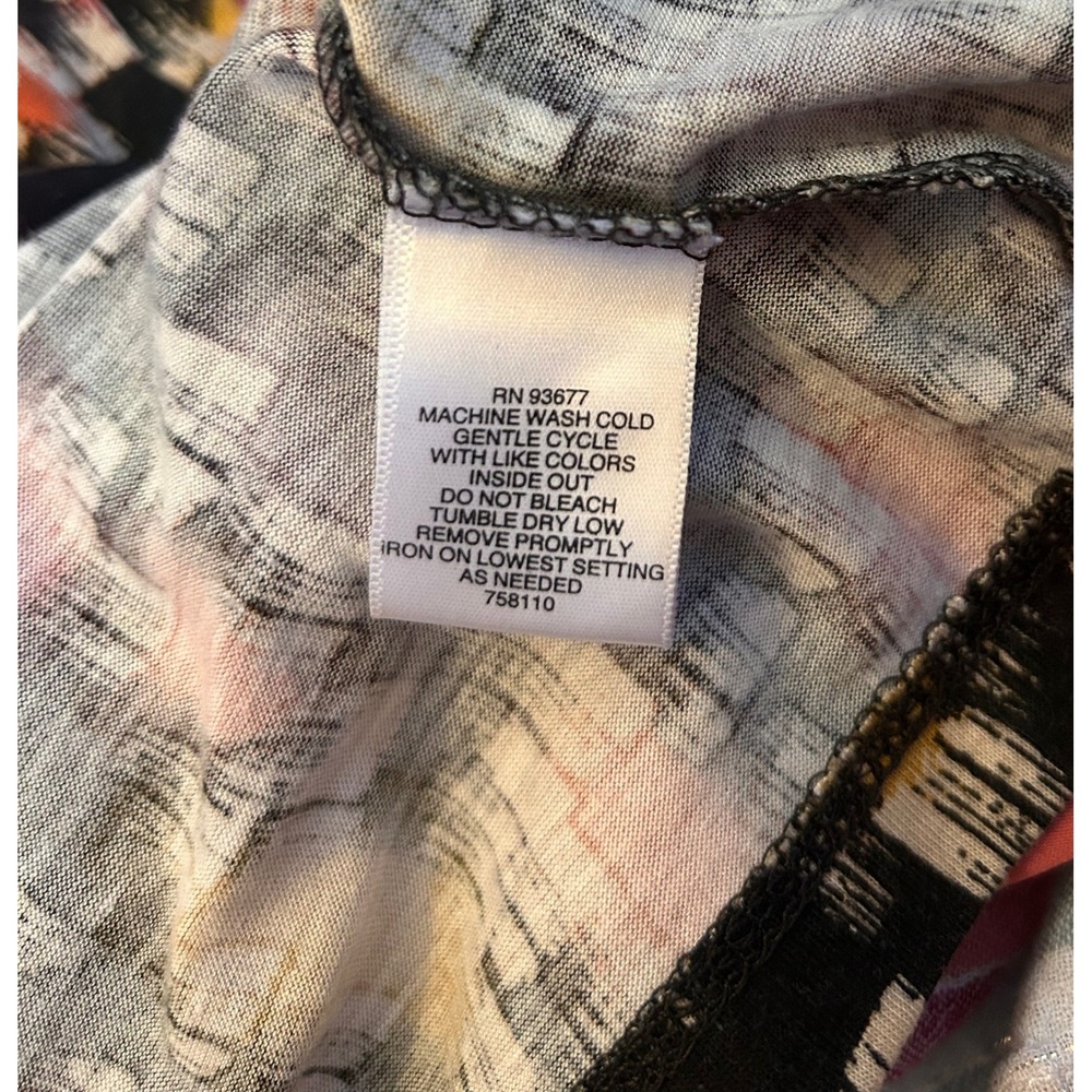 Liz Claiborne Blouse Womens XL Multicolor Abstract‎ Casual Chic Stretch Office - Picture 4 of 5